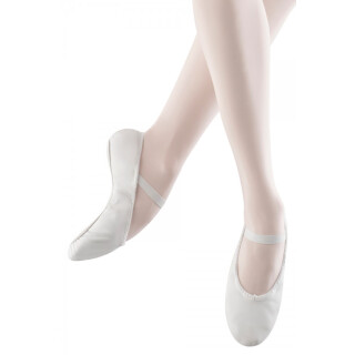 BLOCH Anfänger-Ballettschläppchen Leder ganze Sohle Weiß EU 31.5 = 12.5 G B
