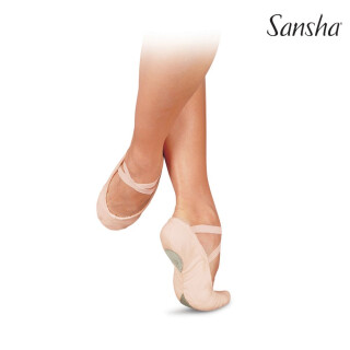 Sansha "Pro 1C" Ballettschläppchen Leinen geteilte Sohle Rosa 11 = EU 41 N